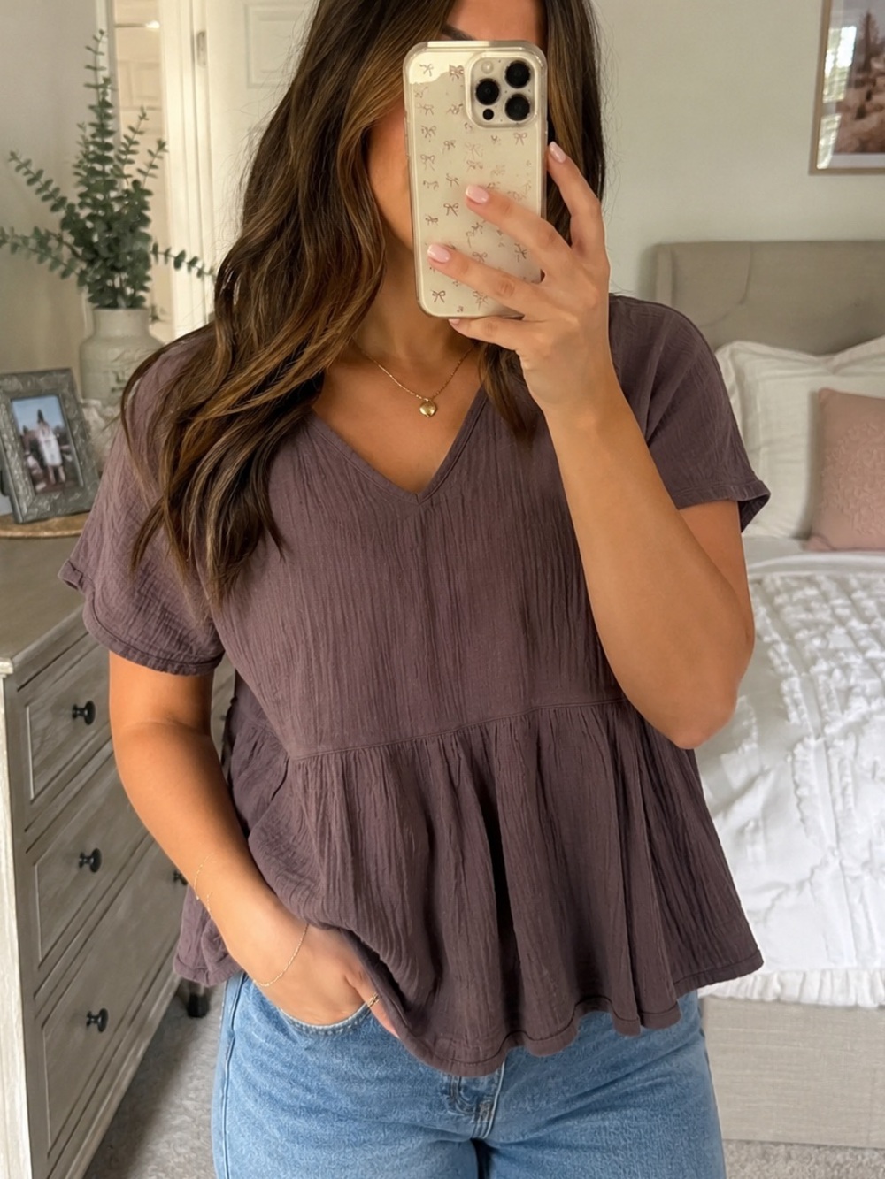 Maurices Peplum Short Sleeve Top